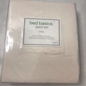 Bed Basics Soft Sheet Set 4 Piece Full Sheet Size Beige Cream New